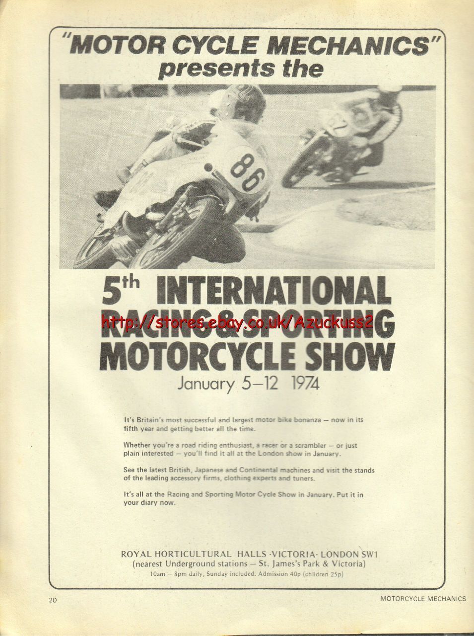 Motor Cycle Mechanics / Show Motorcycle 1973 Mag Advert #2168