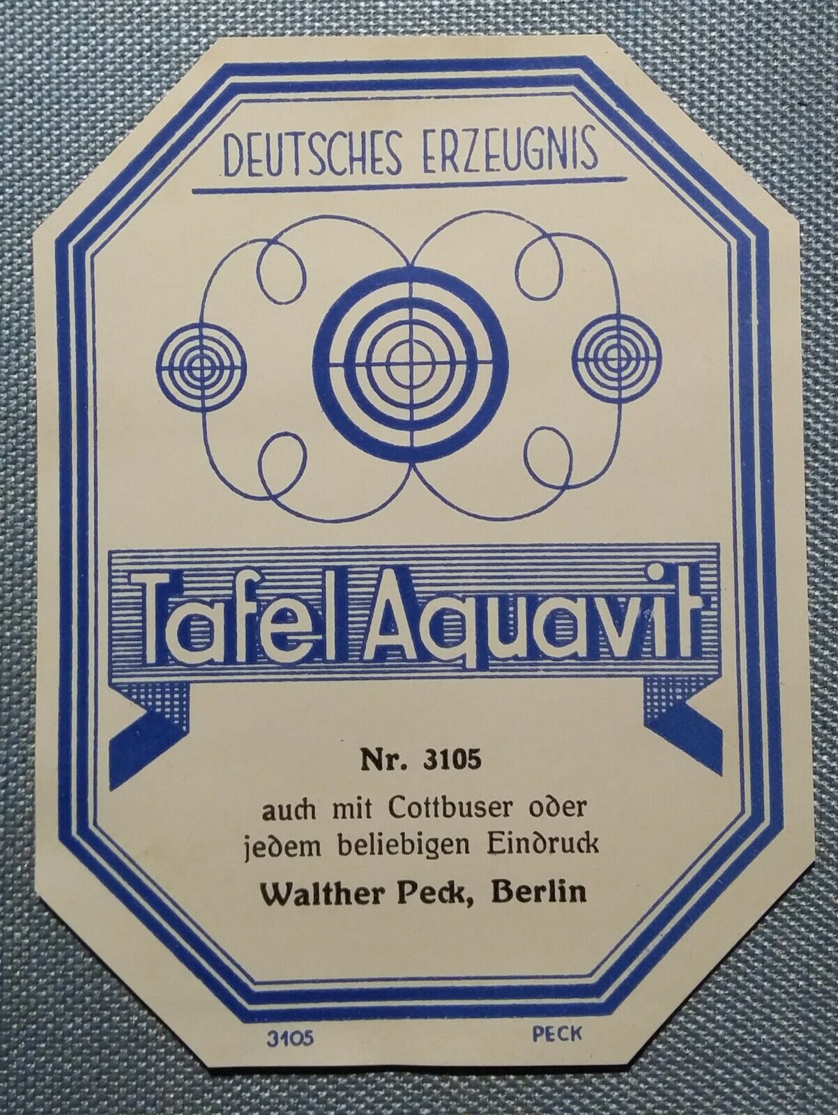 Antique Schnapsetiket Pattern Label Label Board Aquavit Walther
