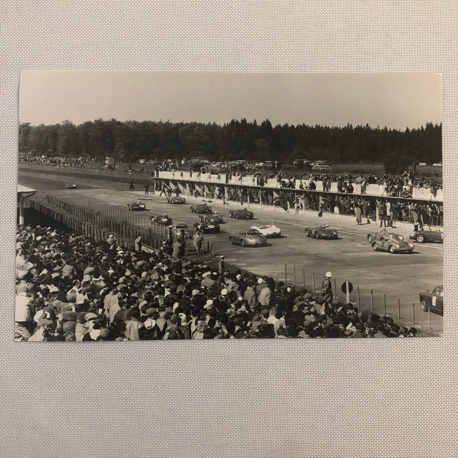 1957 Nurburgring 1000KM Start Racing Photo Jesse L Alexander Mercedes Porsche +