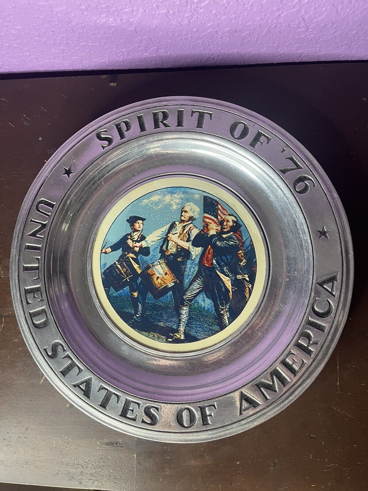 Vintage 1970’s Wilton United States Of America Pewter Plate