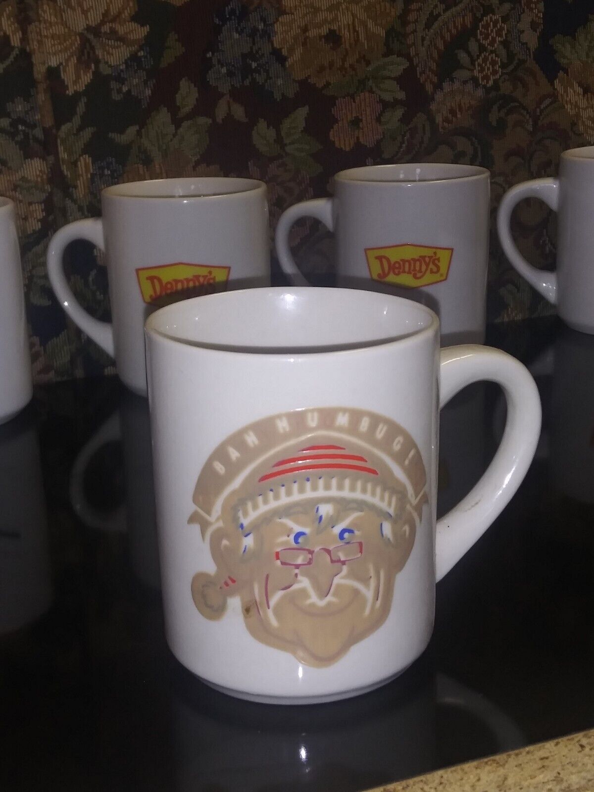 vintage dennys coffee cups change faces when hot coffee is poured in