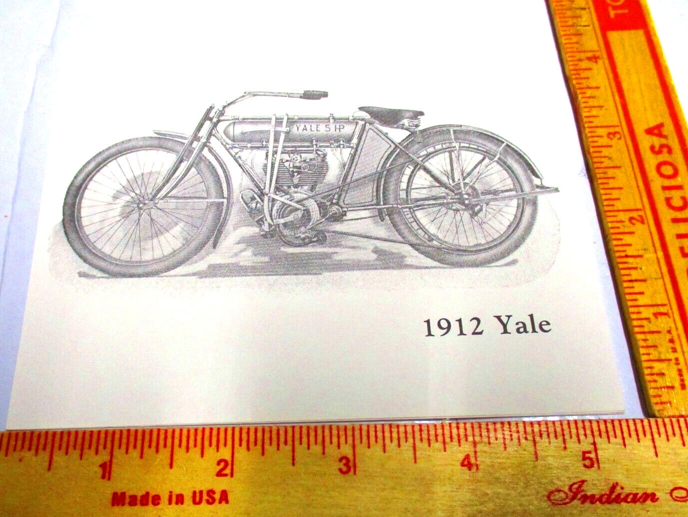 1912 Yale note card vintage collectible old motorcycle postcard memorabilia