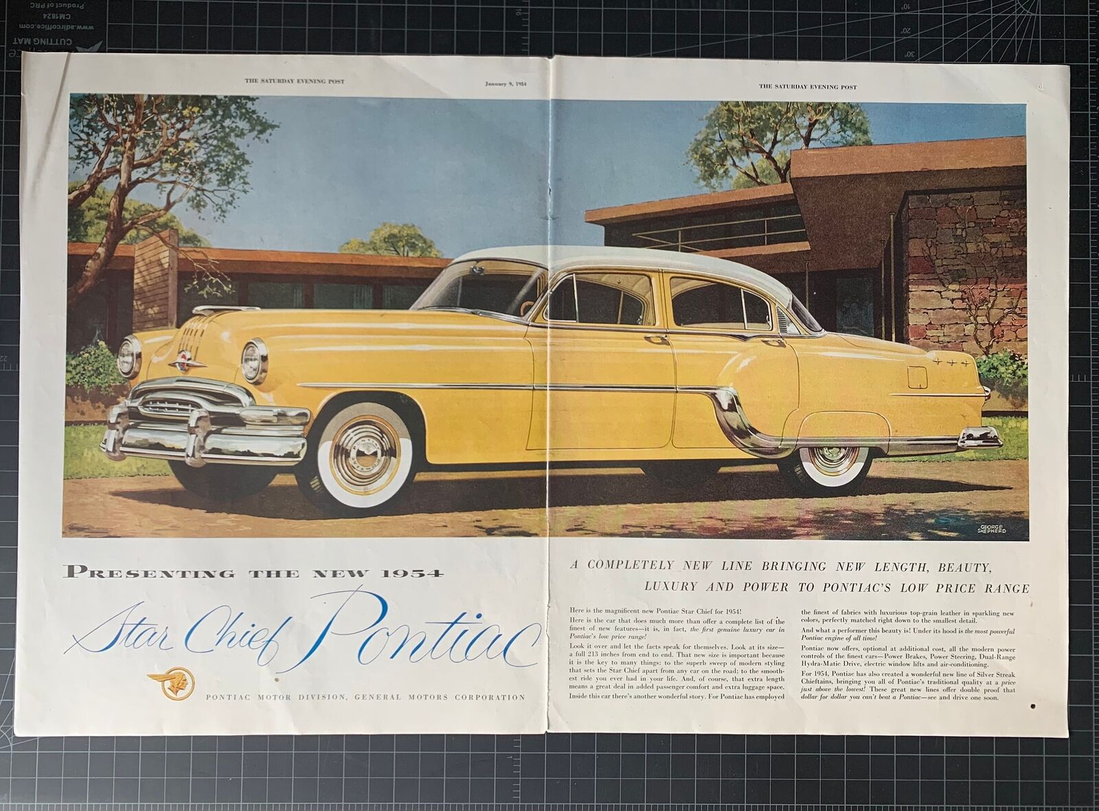 Vintage 1954 Pontiac 2-Page Print Ad