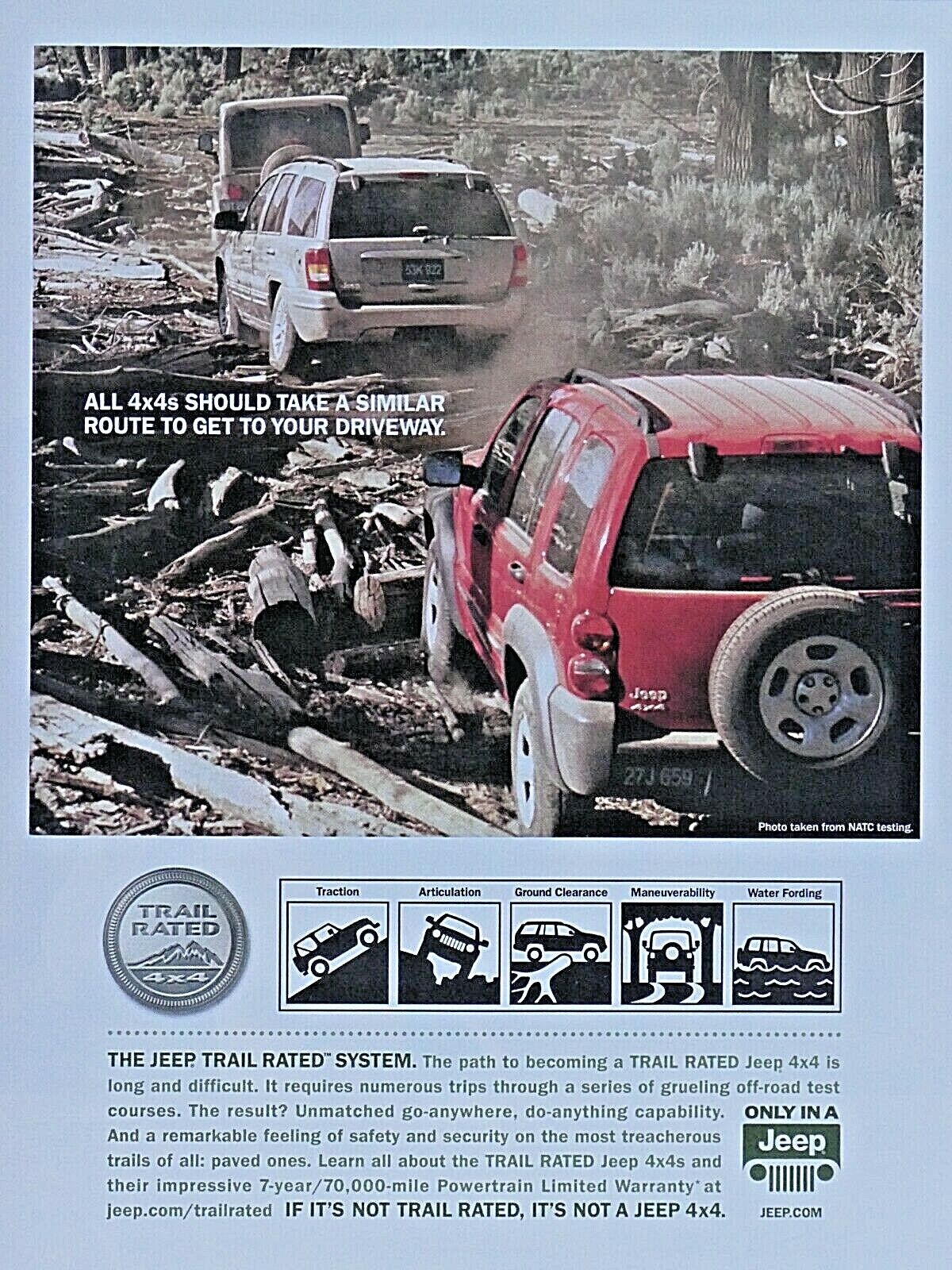 1984 Jeep Cherokee  4 X 4 Trail Rated Vintage  Original Print Ad 8 x 11\