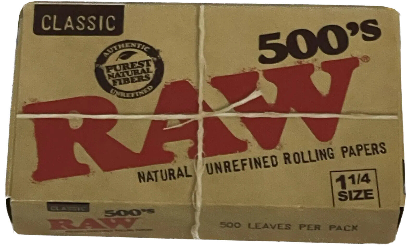 Raw Classic 500 Pack  Unrefined Rolling Papers *Free Shipping*