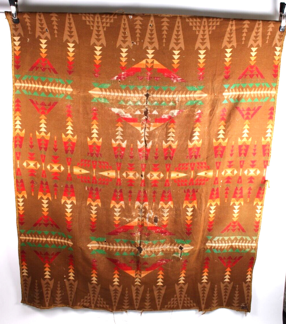 Antique 1900s Pendleton Cayuse Indian Wool Blanket Southwestern 75x63