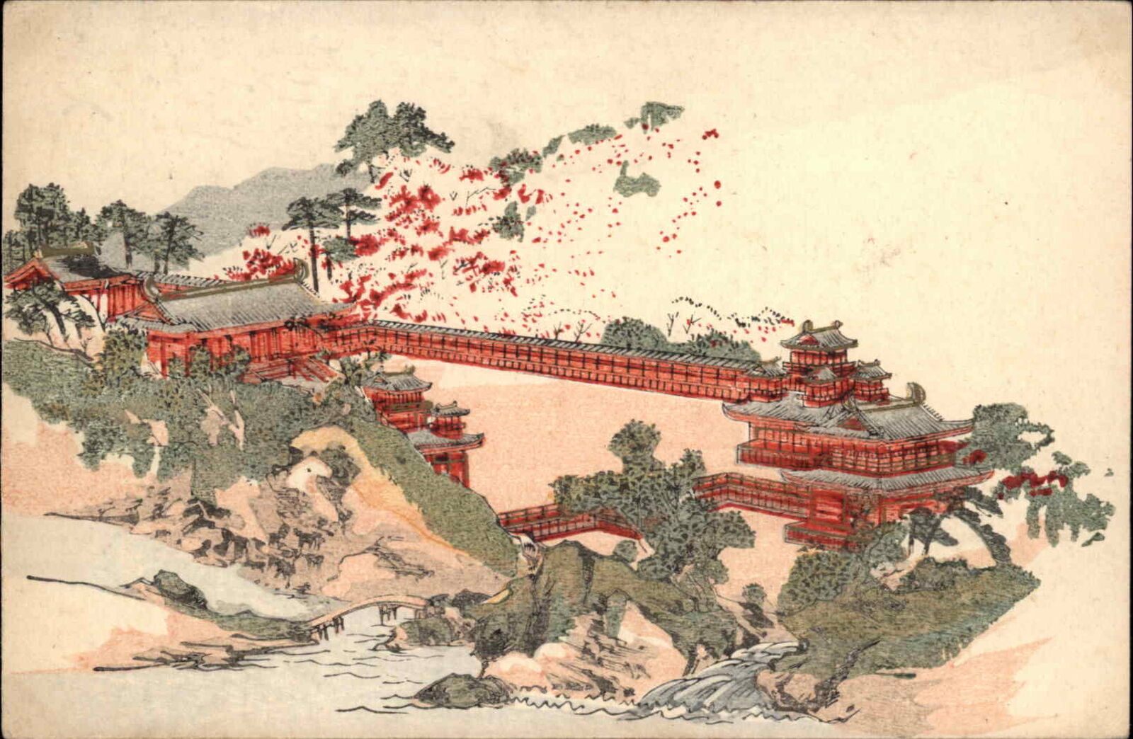 Japanese Architecture  Scenery Cardinal Book Post Series c1910 Postcard #3