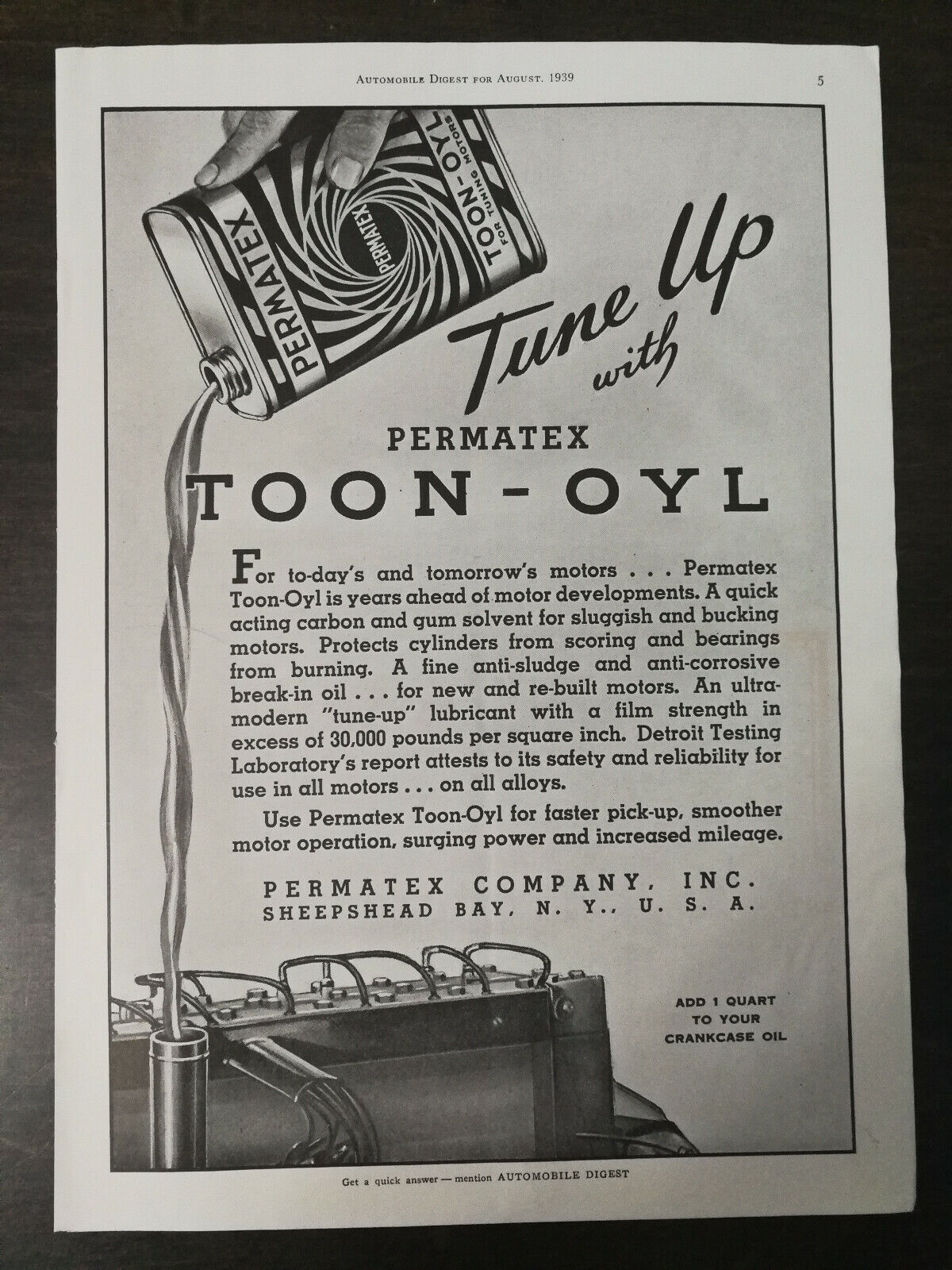 Vintage 1939 Permatex Penetrating Oil Full Page Original Ad 1221e