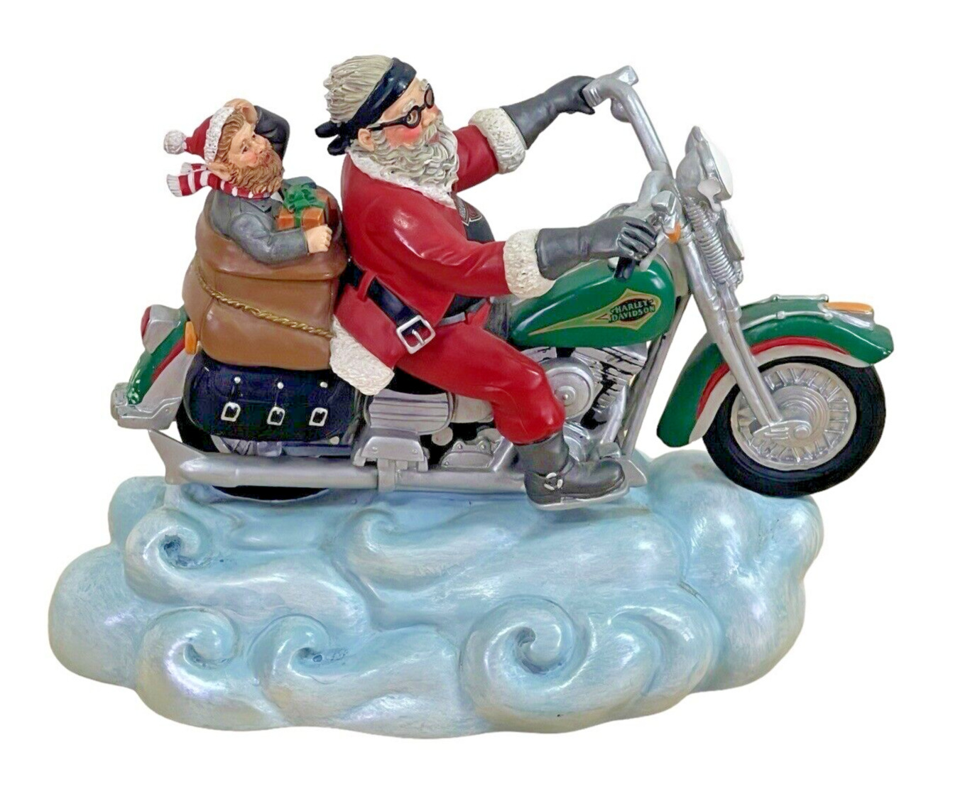 vtg 1998 Harley-Davidson Santas Sled Figurine Limited Edition #1779 musick box