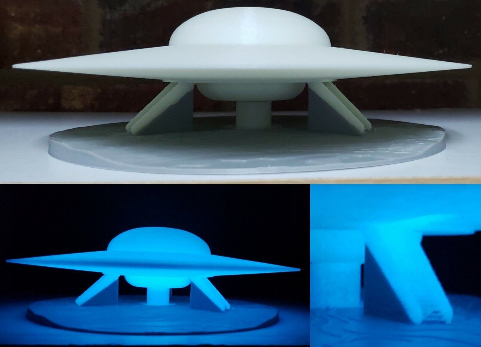 C-57D UFO/Flying Saucer (from Forbidden Planet) -Large Glow-in-the-Dark - Landed