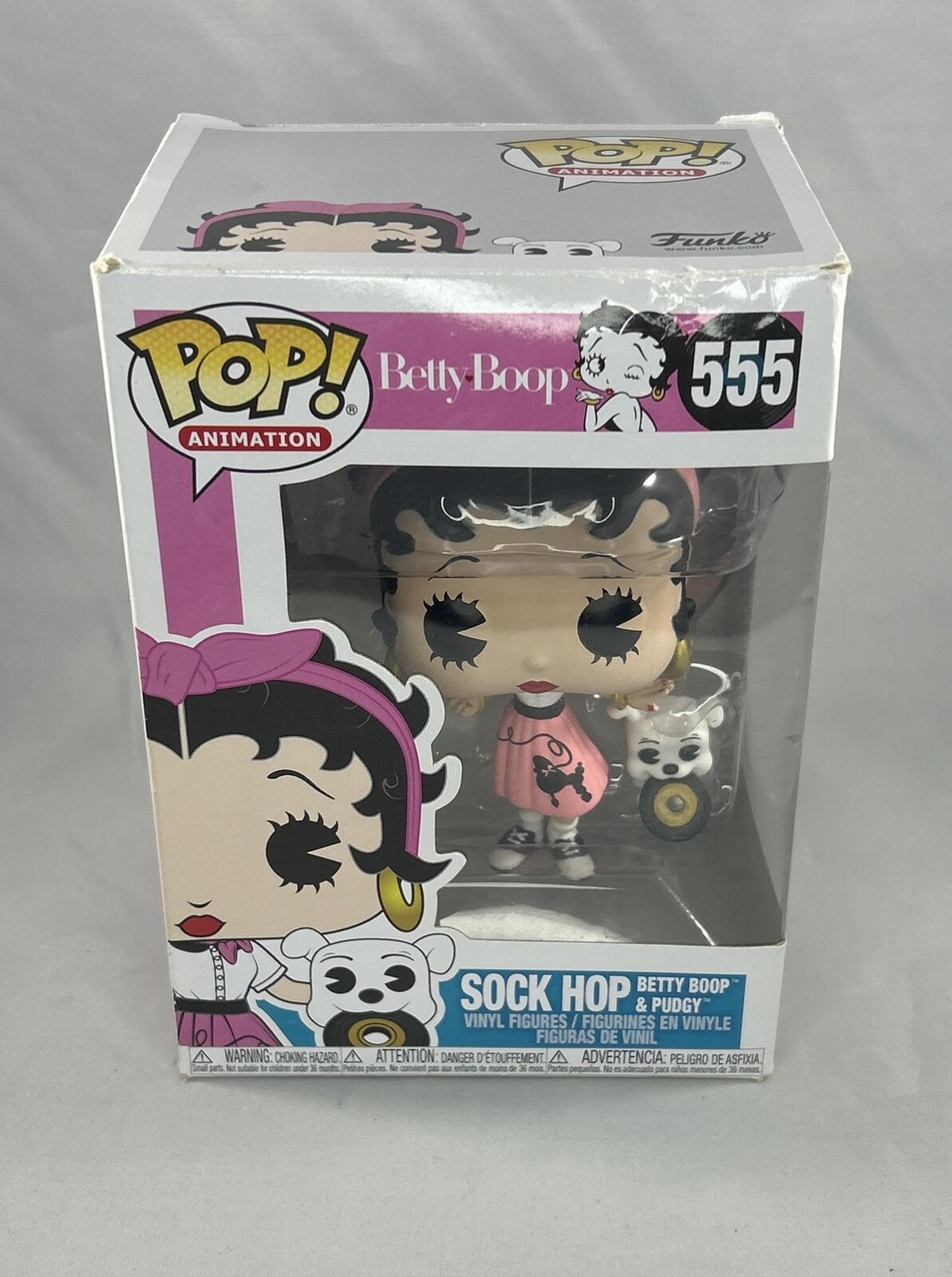 Funko POP Animation Sock Hop Betty Boop & Pudgy #555 Vinyl Figure DAMAGED