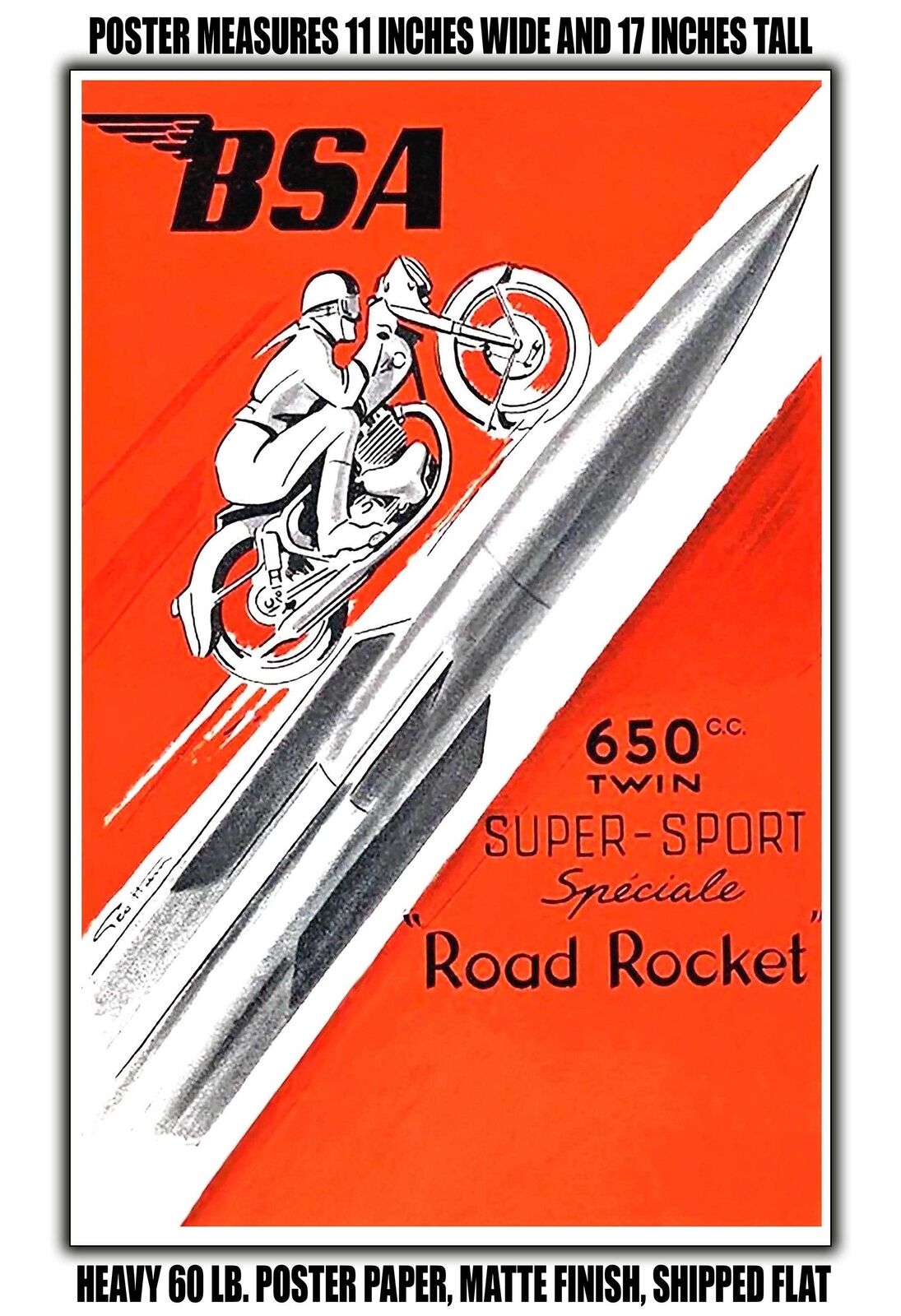 11x17 POSTER - 1957 BSA 650 Cc Twin Super Sport Speciale Road Rocket