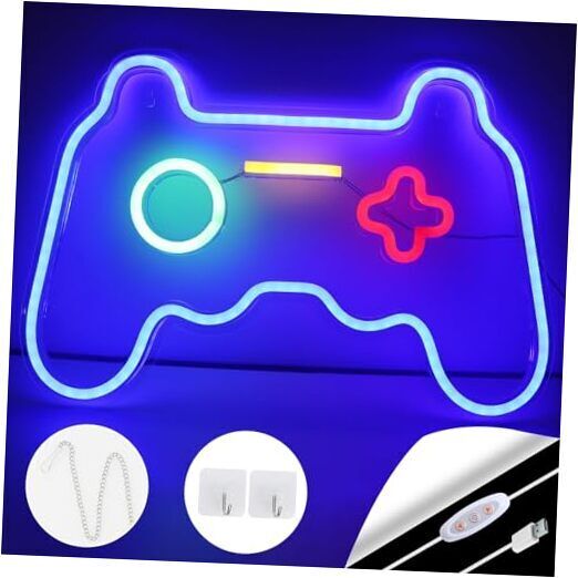 Gamer Neon Sign 16 x 11inch,Led Neon Light Gamepad Controller Shaped,USB 