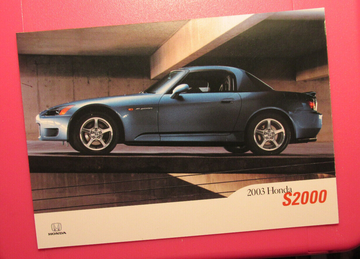 2003 HONDA S2000 Coupe - Dealer Post Card - New Old Stock