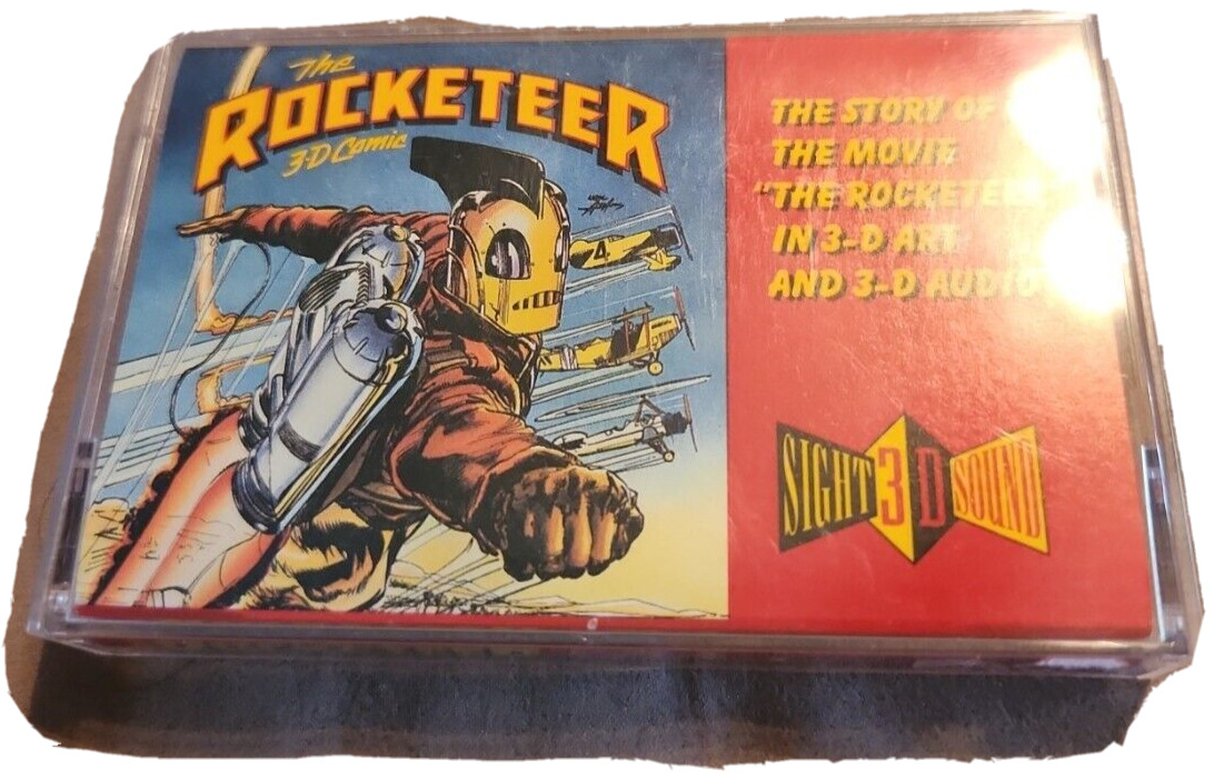 The Rocketeer 3D Comic Cassette Tape Neal Adams Disney 1991 Vintage Sight Sound