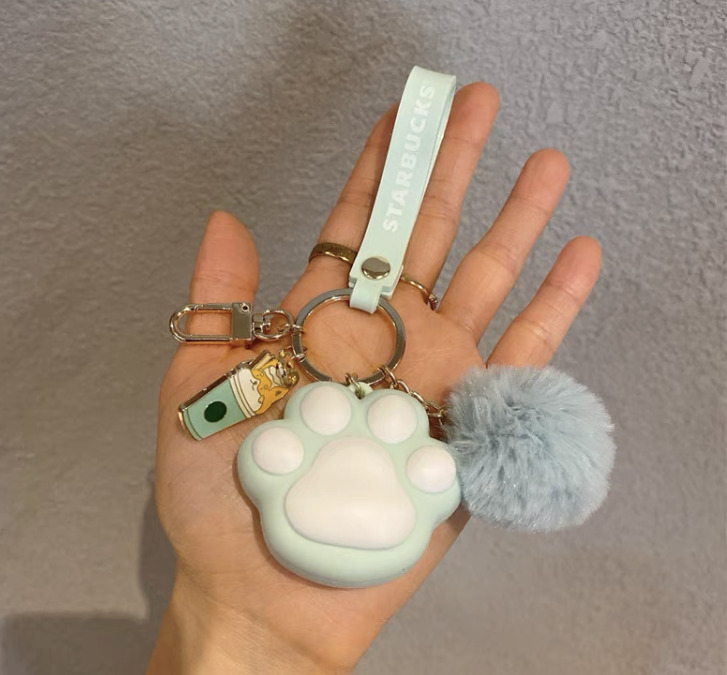 Starbucks Cute Cat‘s claw POMPON Cup Pendant Bag Decoration Keychain Gifts HOT
