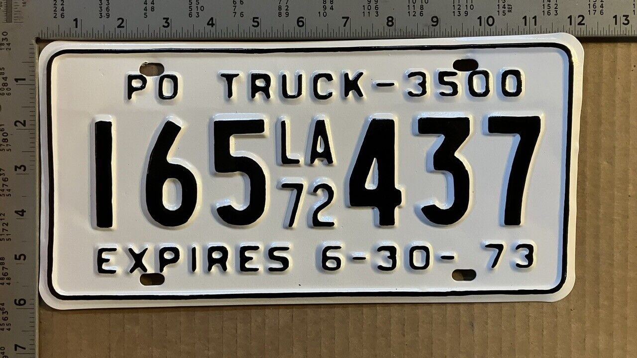 1972 1973 Louisiana truck license plate 165 437 YOM DMV Ford Chevy PICKUP 10693