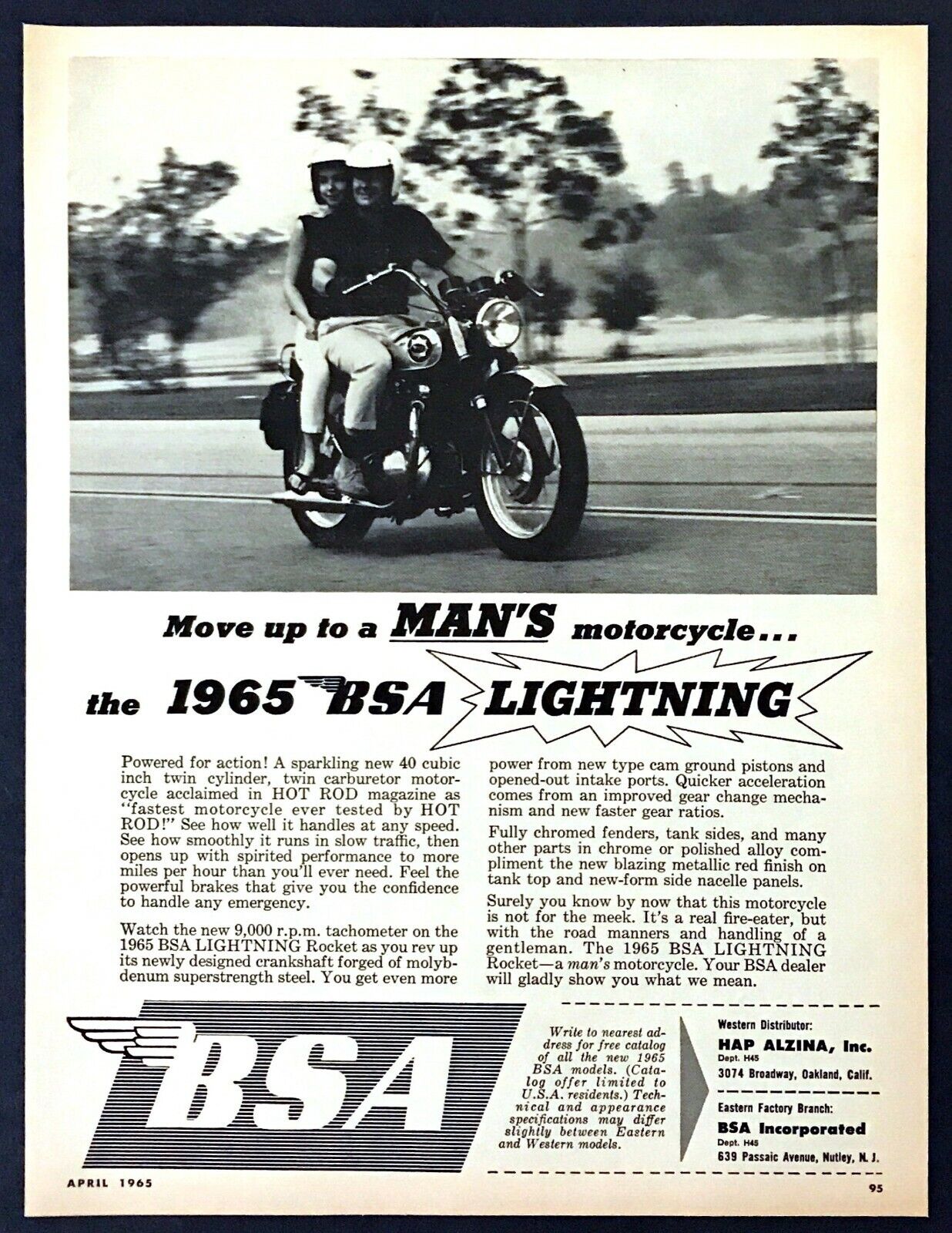 1965 BSA Lightning Motorcycle photo \