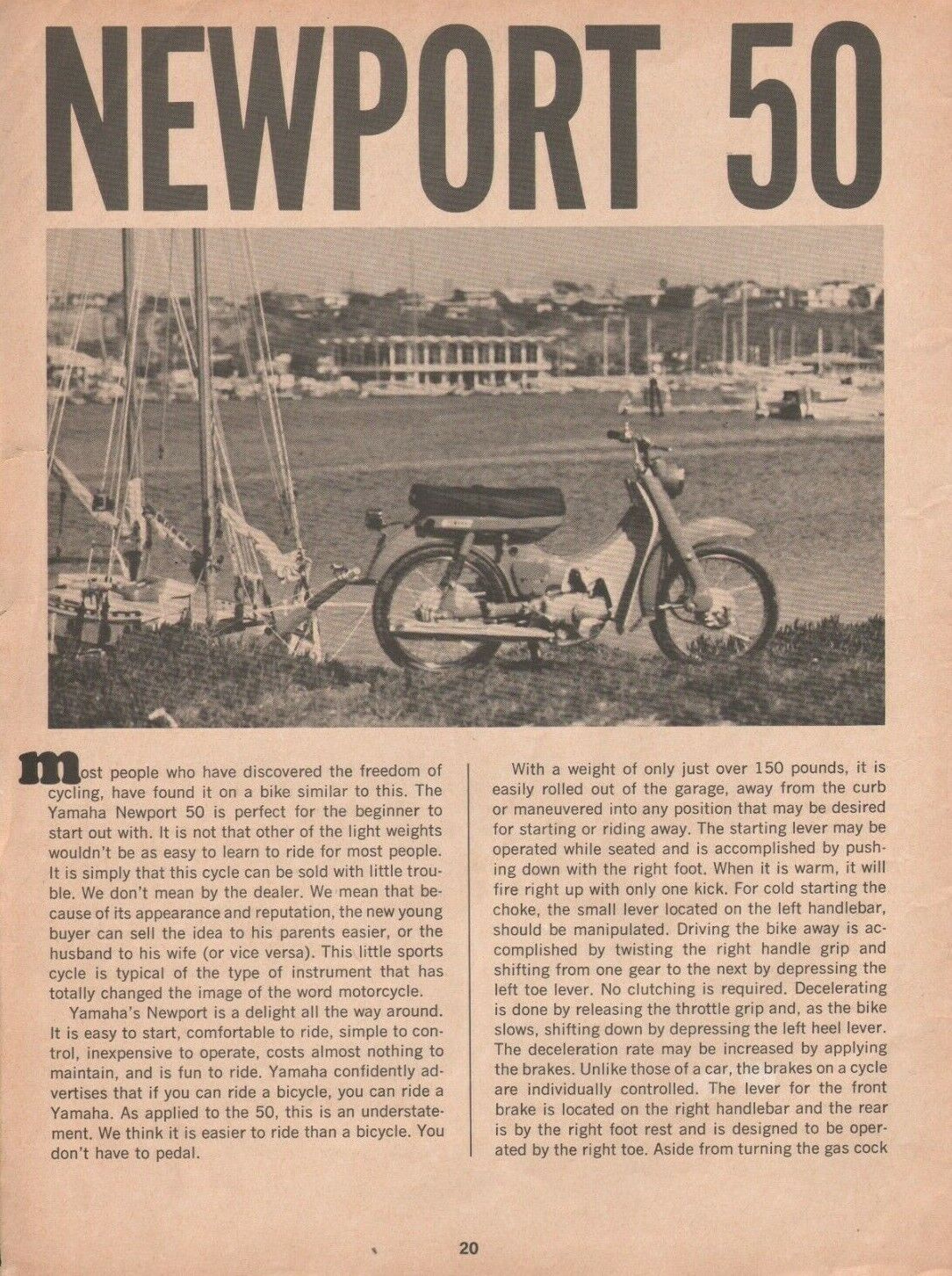 1966 Yamaha Newport 50 - 4-Page Vintage Motorcycle Article