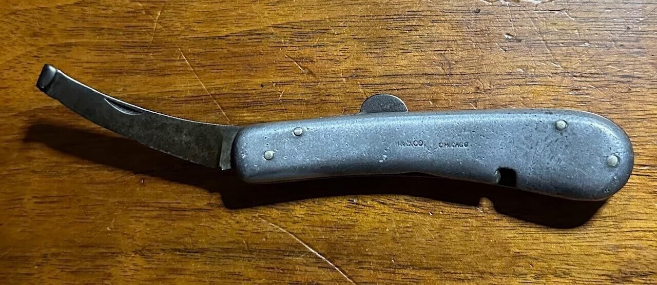 Vintage H&D Company Chicago Aluminum Farrier Hoof Knife w/Locking
