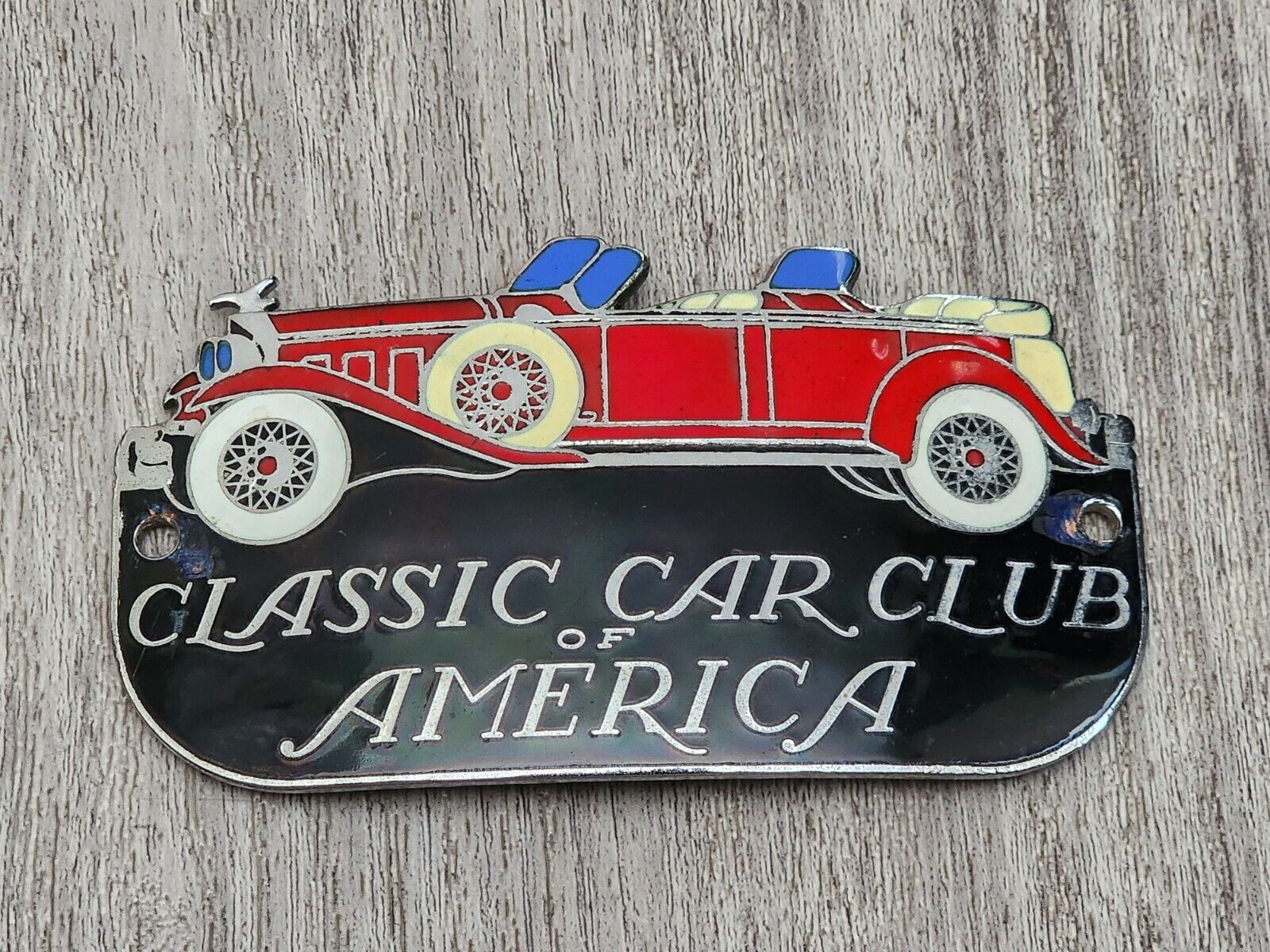 Vintage Classic Car Club of America Enamel Metal Badge Emblem Topper 1950's?