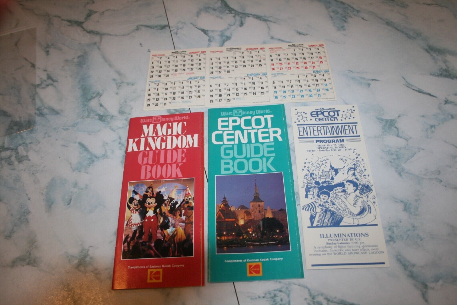 Vintage 1988-1989 WDW Magic Kingdom & Epcot Guide Compliments Eastman Kodak