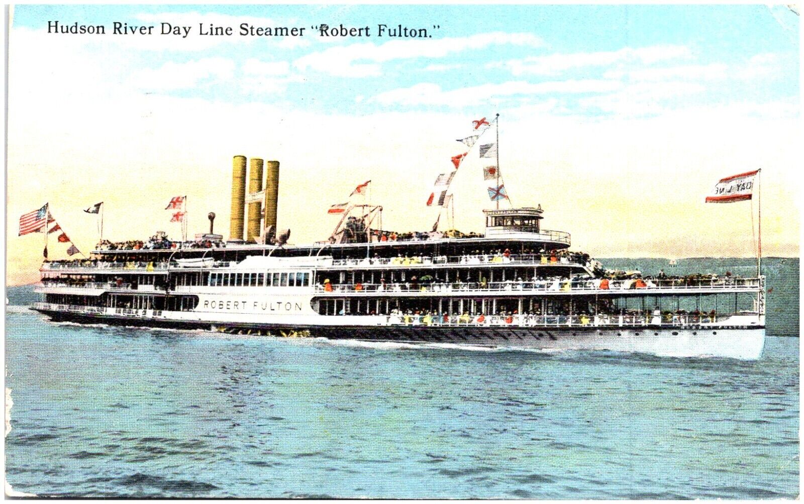 Postcard 1916 Steamer Hudson River Day Lone \