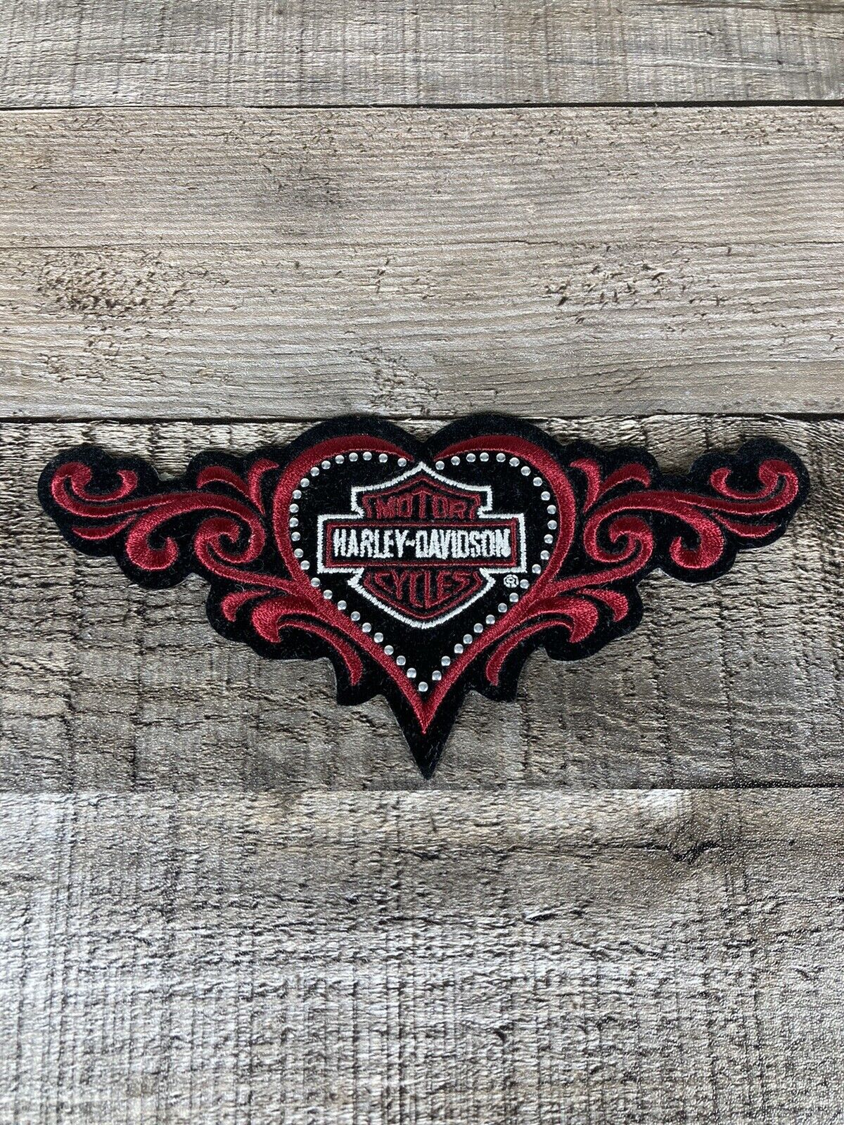 Harley Davidson Red Motorcycles Embroidered Patch Wing Logo Iron/sew On