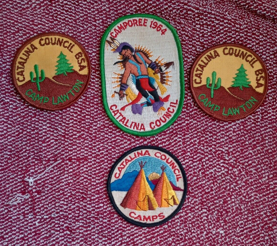 (4) 1960\'S CATALINA COUNCIL BOY SCOUT PATCHES BSA.