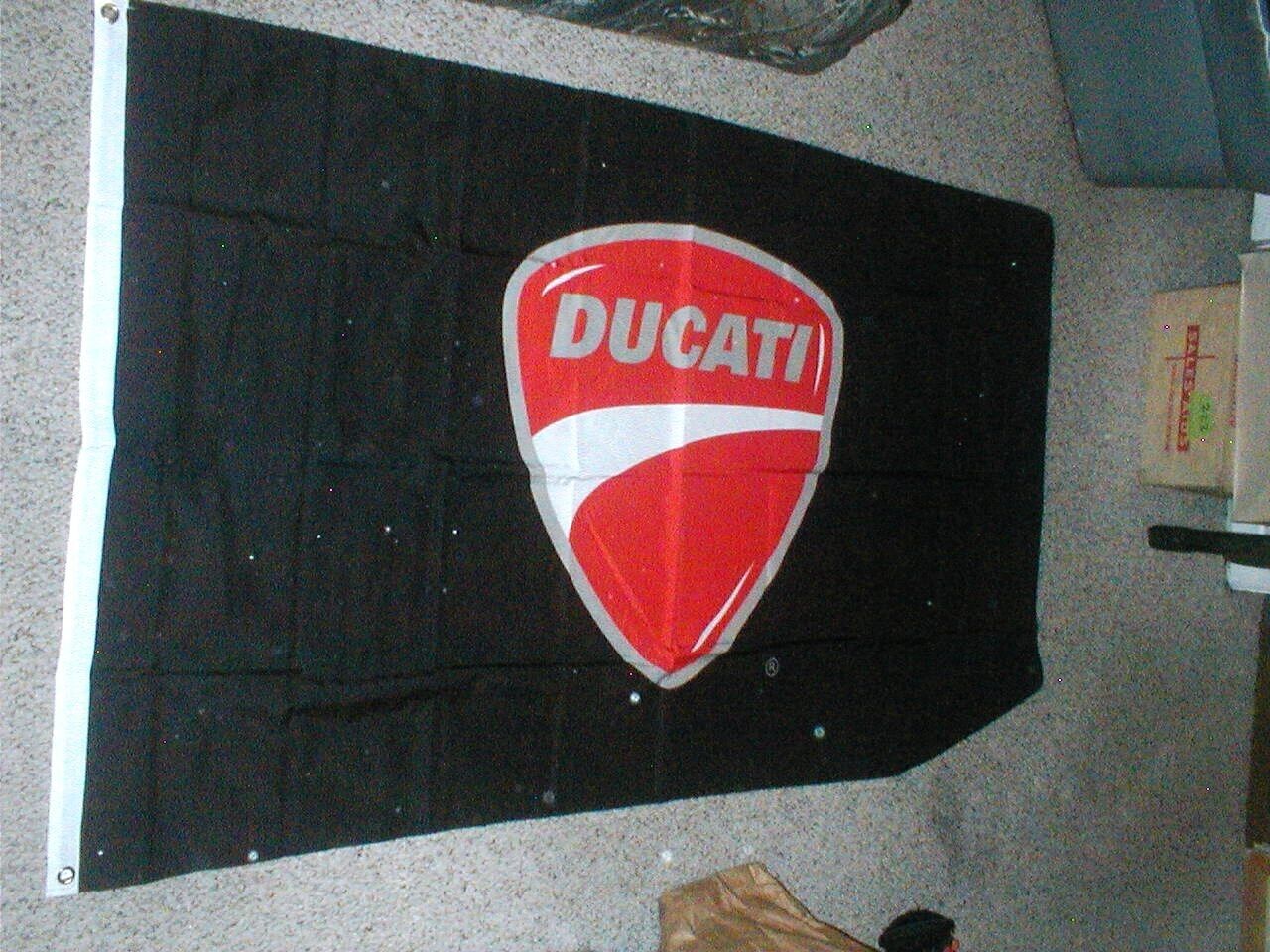DUCATI Racing Motorcycles Dealer\'s Dealership Wall Banner Flag 3\' x 5\' with Logo