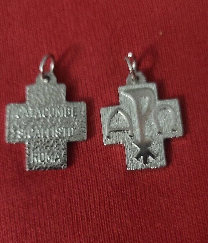 Alpha And Omega Cross Pendant Real From Italy 