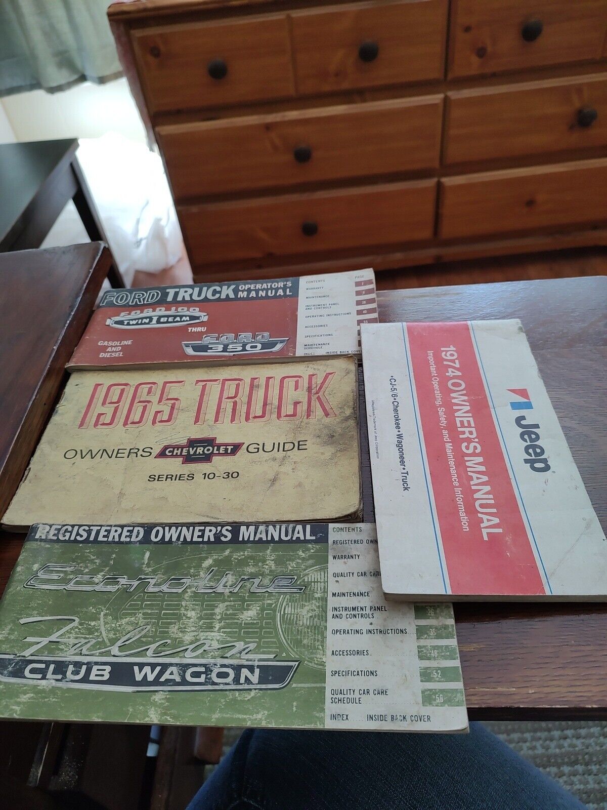 VINTAGE 1965 FORD TRUCK MANUAL ,Econoline Wagon,1974 Jeep, 1965 Chevy Lot 4