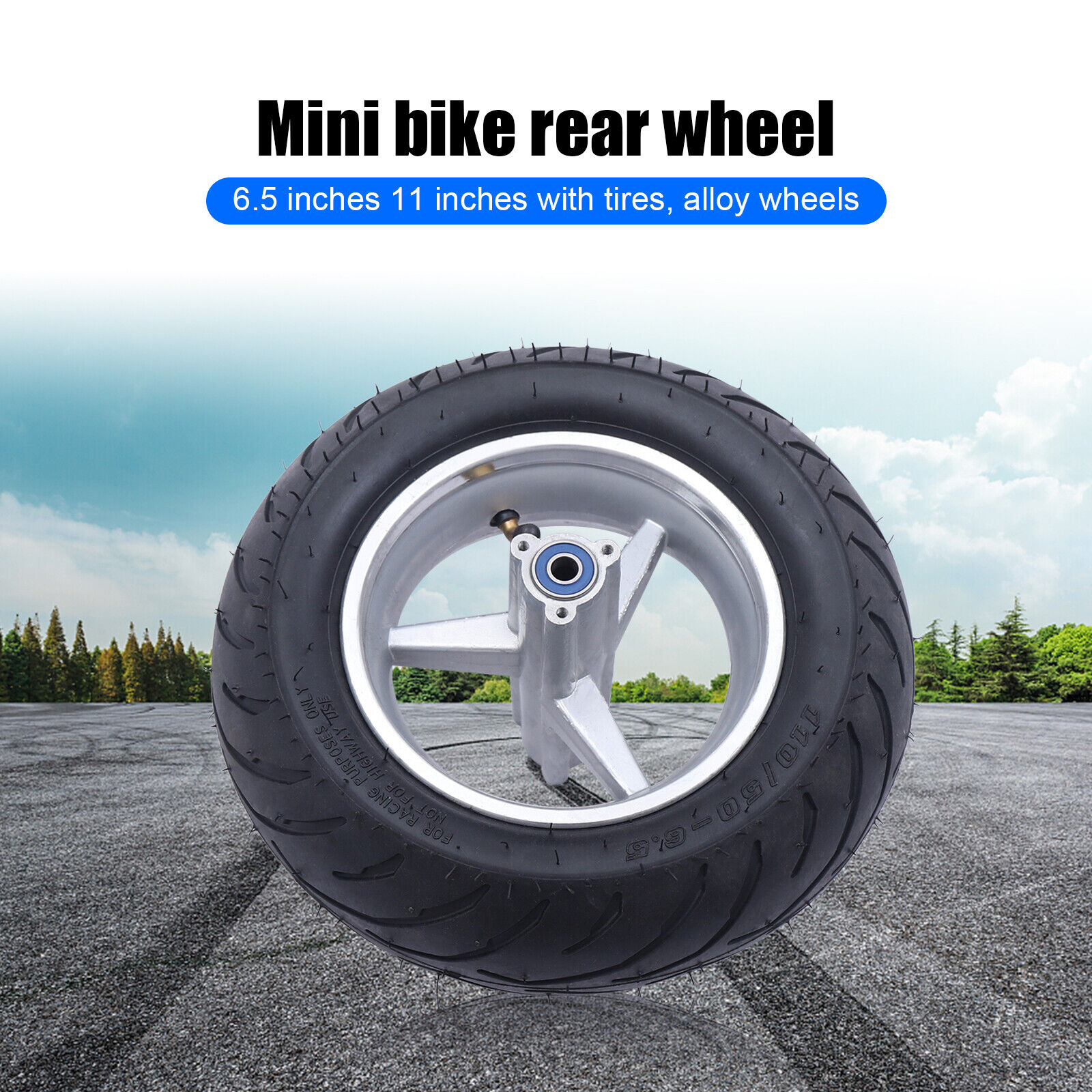 110/50-6.5 Rear Wheel Tyre Tire Pocket Rocket Bike With Tyre Rim Hub Tube 49cc