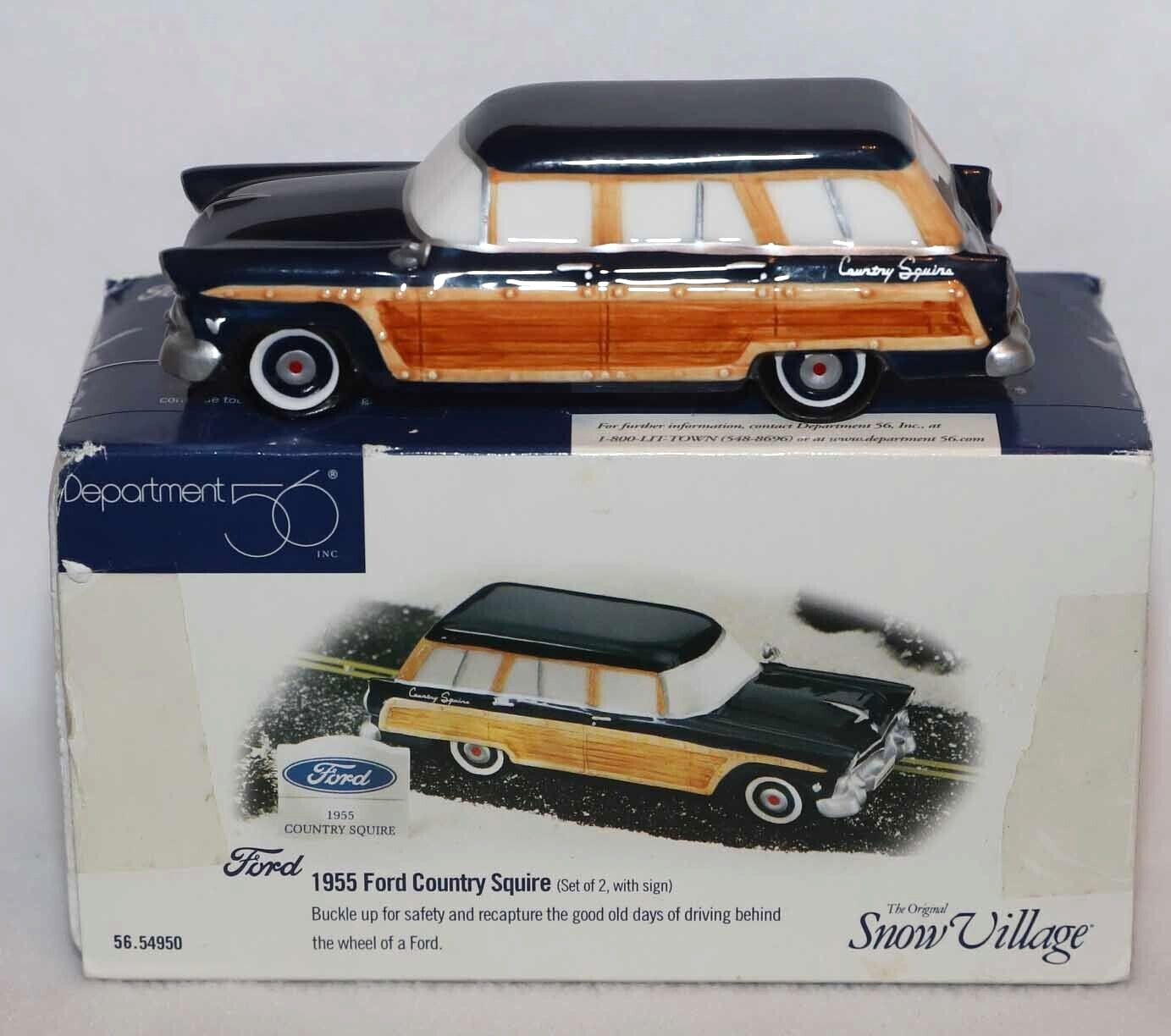 DEPT 56 1955 FORD COUNTRY SQUIRE 54950 SNOW VILLAGE CHRISTMAS