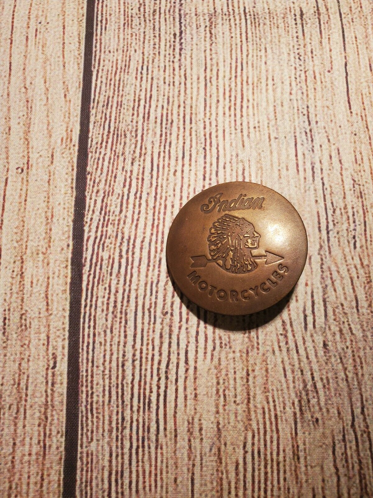 vintage Indian brass badge old USA motorcycle collectible biker vest pin pinback