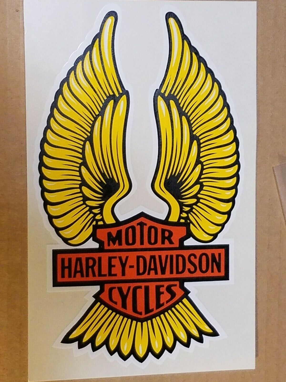 HARLEY DAVIDSON WINGS VINTAGE 1970\'s WINDOW STICKER MOTORCYCLE DECAL 4.5\