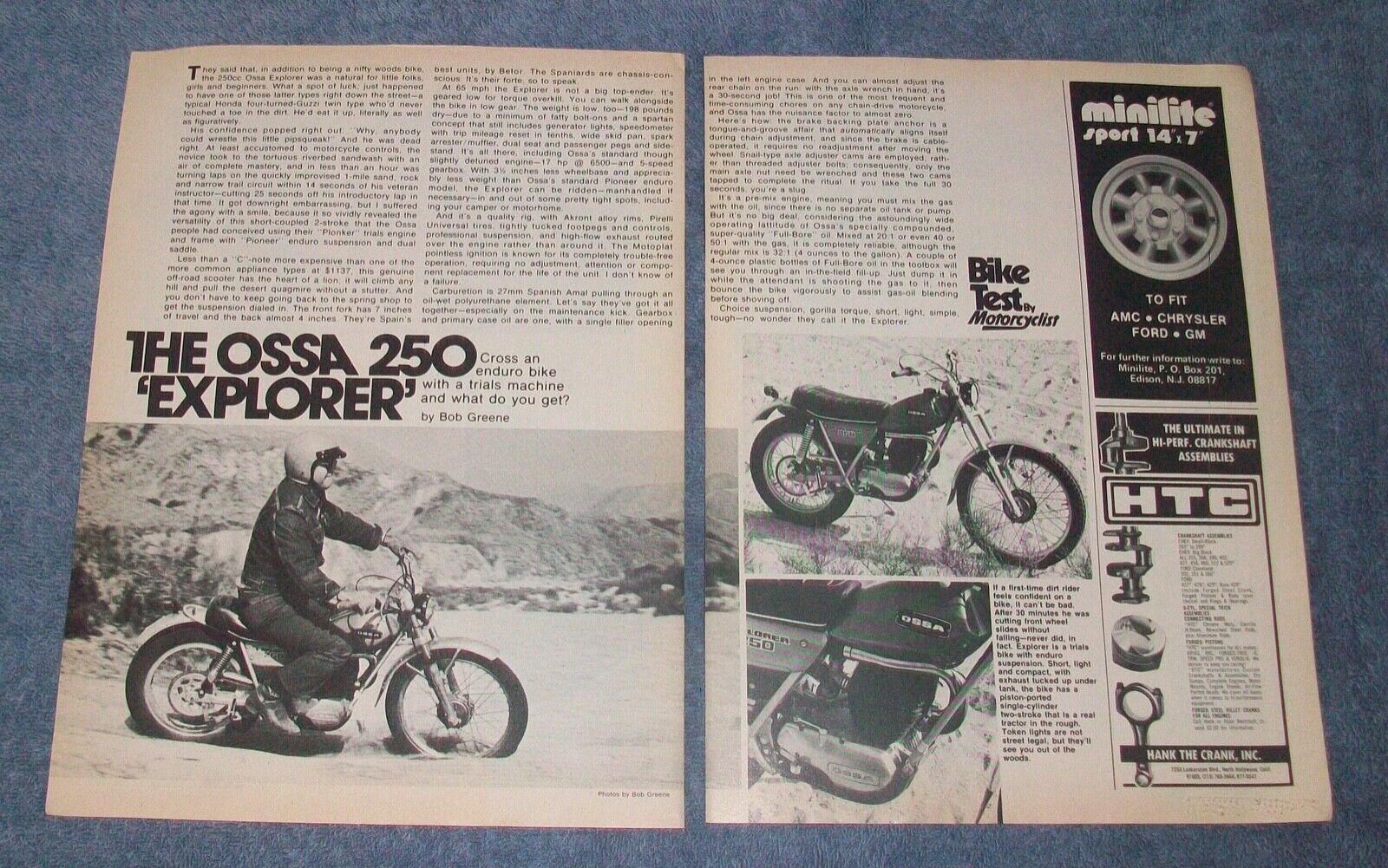 1974 Ossa 250 Explorer Vintage Motorcycle Info Article 