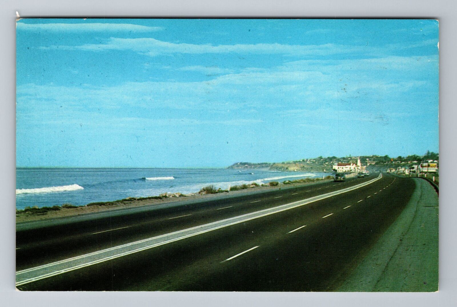 Solana Beach CA-California, California Coast Highway 101, Ocean Vintage Postcard