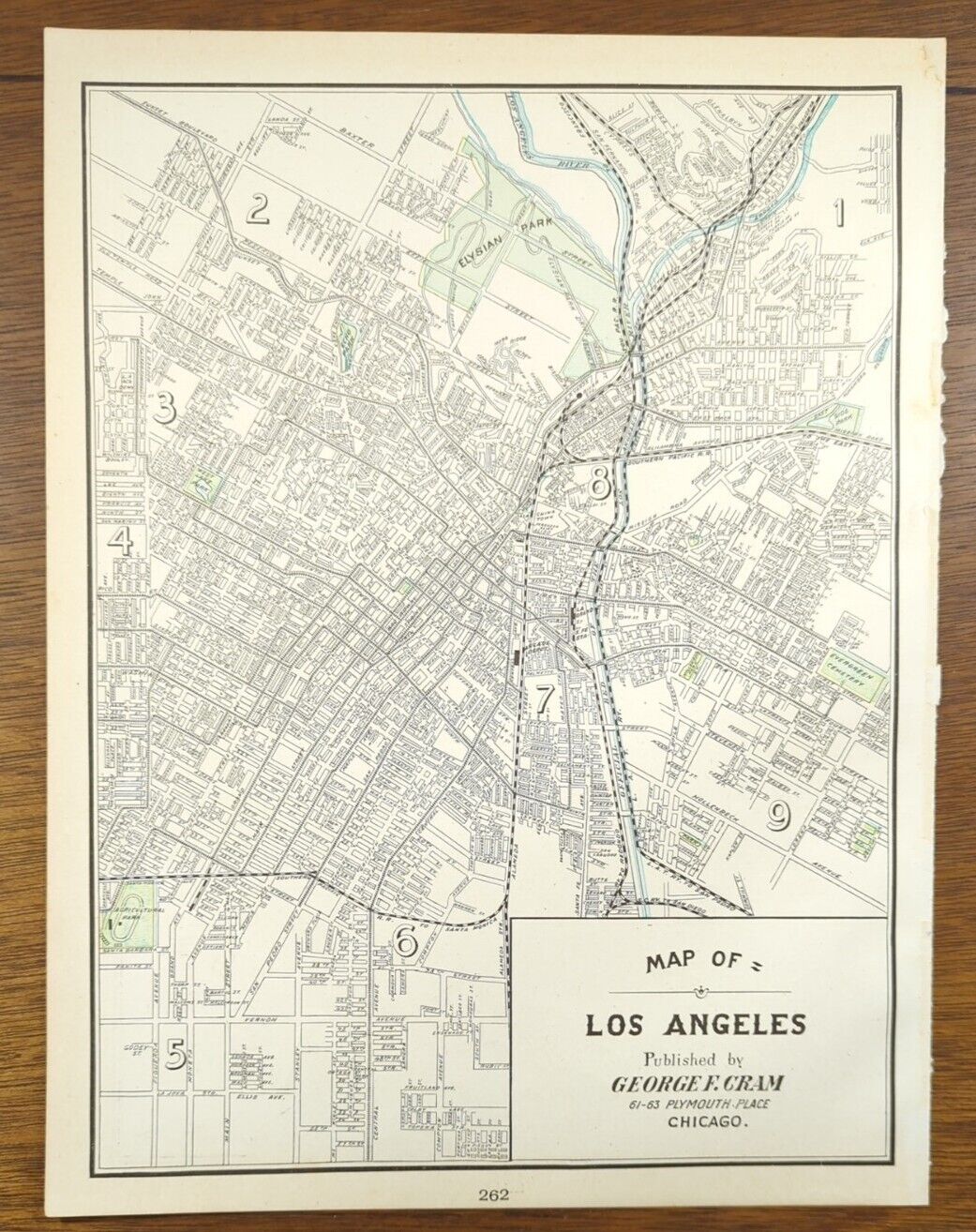 Vintage 1902 LOS ANGELES CALIFORNIA Map 11\