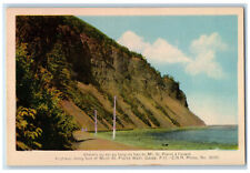 c1950's Highway Along Foot of Mont St. Pierre West Gaspe PQ Canada Postcard picture
