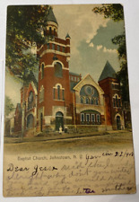 c1908 Baptist Church View Johnstown New York NY Color Photo posted Postcard picture