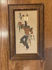 Vtg Navajo Sand Art Yei-Bei-Chai by Wilson Price Clown In The 9 Day Dance Framed picture