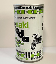 KAWASAKI SAKI SODA Pop can soft drink STEEL CAN from 1960s / 1970s PULL TAB RARE picture