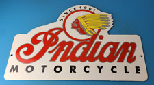 Vintage Indian Motorcycles Sign - Gas Pump Service Station Dealer Porcelain Sign picture