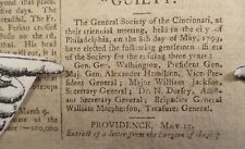 NEWSPAPER ANTIQUE 1799 SALEM GAZETTE mentions George Washington and A.Hamilton picture