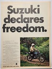 1971 Suzuki Motorcycles Declares Freedom Vintage Color Print Ad picture