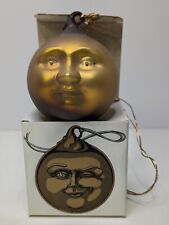 Vintage Man In The Moon Frosted Mercury Glass Ornament Department 56. picture