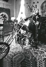 SALVADOR DALI 1960s Riding Chopper Motorcycle in his Living Room Large 19