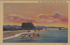 Black Rock Beach, Great Salt Lake, Utah UT Ladys c1930s Postcard 6675c4 MR ALE picture