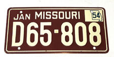 Vintage 1954 State Of Missouri Wheaties Cereal Box Maroon License Plate picture
